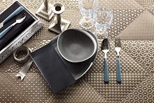 Moyes Home Black Paper Napkins | Linen Feel Guest Disposable Cloth Like Dinner Napkins | Hand Towels | Soft, Absorbent, Paper Hand Napkins for Kitchen, Bathroom, Parties, Weddings, Dinners Or Events | 50 Pack