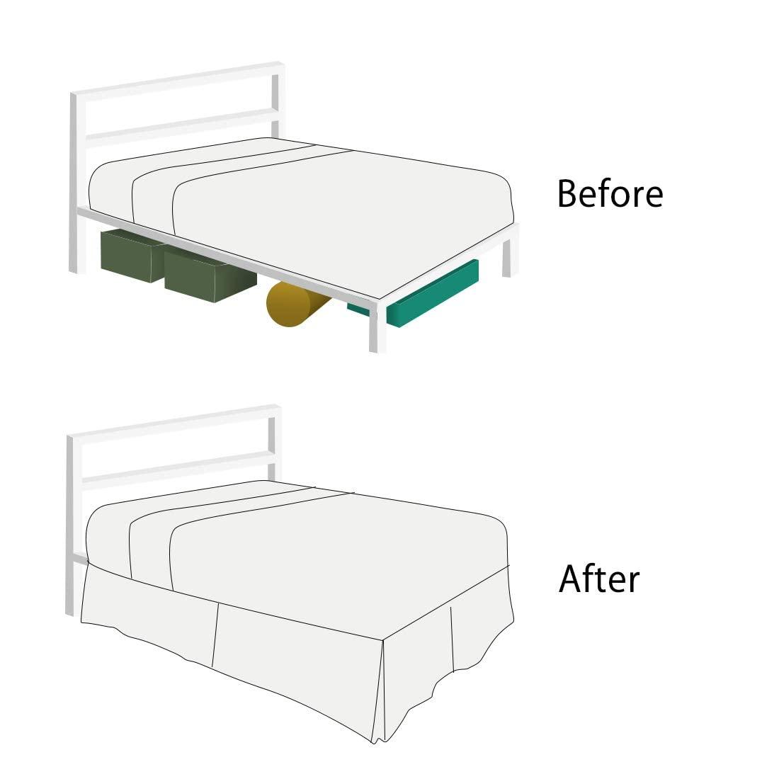 ARlinen ARlinen Bed Skirt Twin XL Bed Skirt 18 Inch Drop, Tailored/Pleated Bedskirt, Dust Ruffle with Split Corners and Platform, Solid Wrinkle and Fade Resistant bedskirt (Twin XL, Navy Blue Solid)