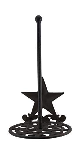 western Rustic Brown Cast Iron Western Star Paper Towel Holder