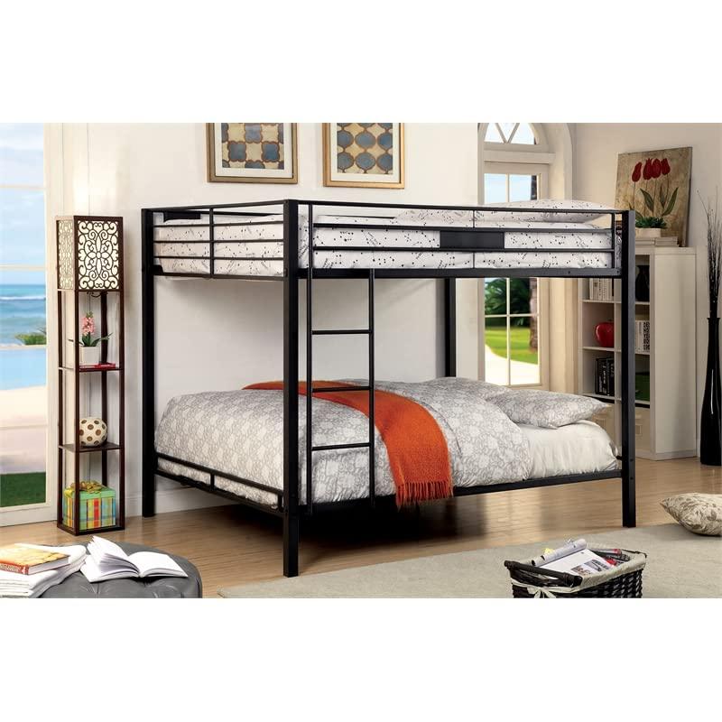 Furniture of America Furniture of America Rivell Metal Queen over Queen Bunk Bed in Black