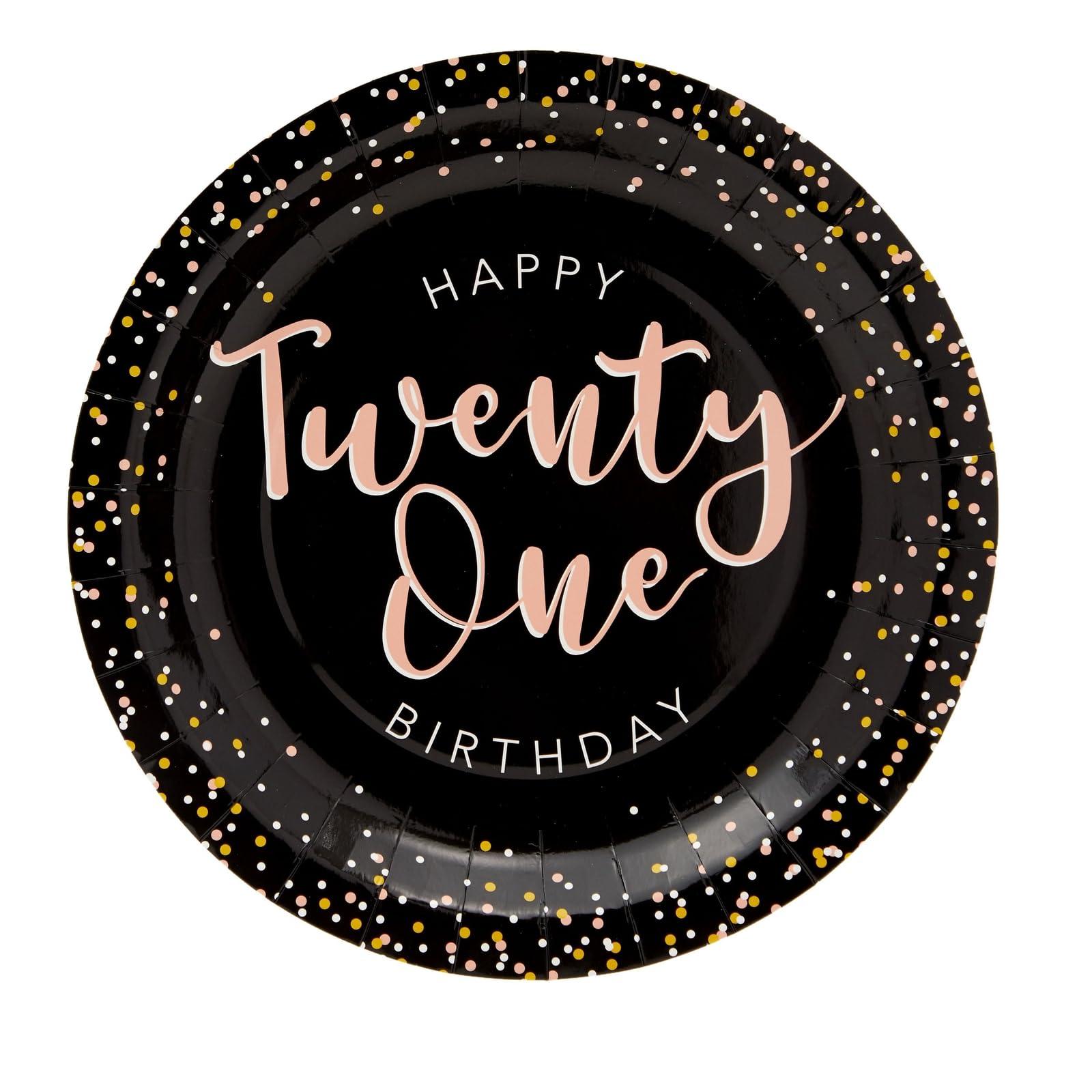 Sparkle and Bash 170 Piece 21st Birthday Party Supplies and Decorations Set for Girls, Includes Plates, Napkins, Tablecloth, Banner, Cups, and Cutlery (24 Guests)