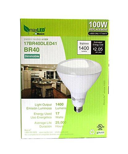 Maxlite MaxLite 17BR40DLED41 17W Dimmable BR40 4100K LED Light Bulb