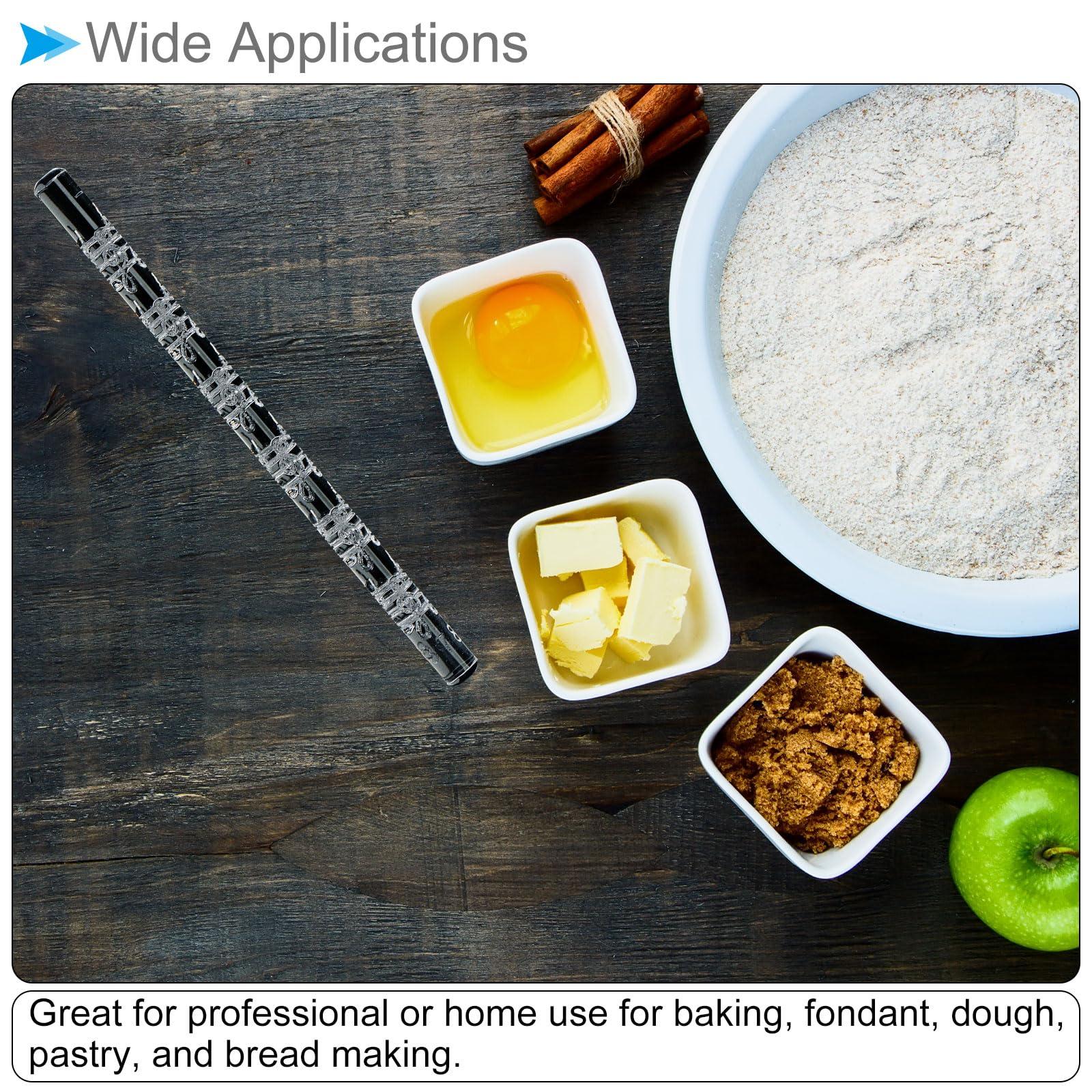 CoCud CoCud Acrylic Rolling Pin, 6.3\" Length, Acrylic Small Musical Note Pattern Non-Stick Surface Textured Baking Roller - (Applications: for Baking Pastry Bread Making)