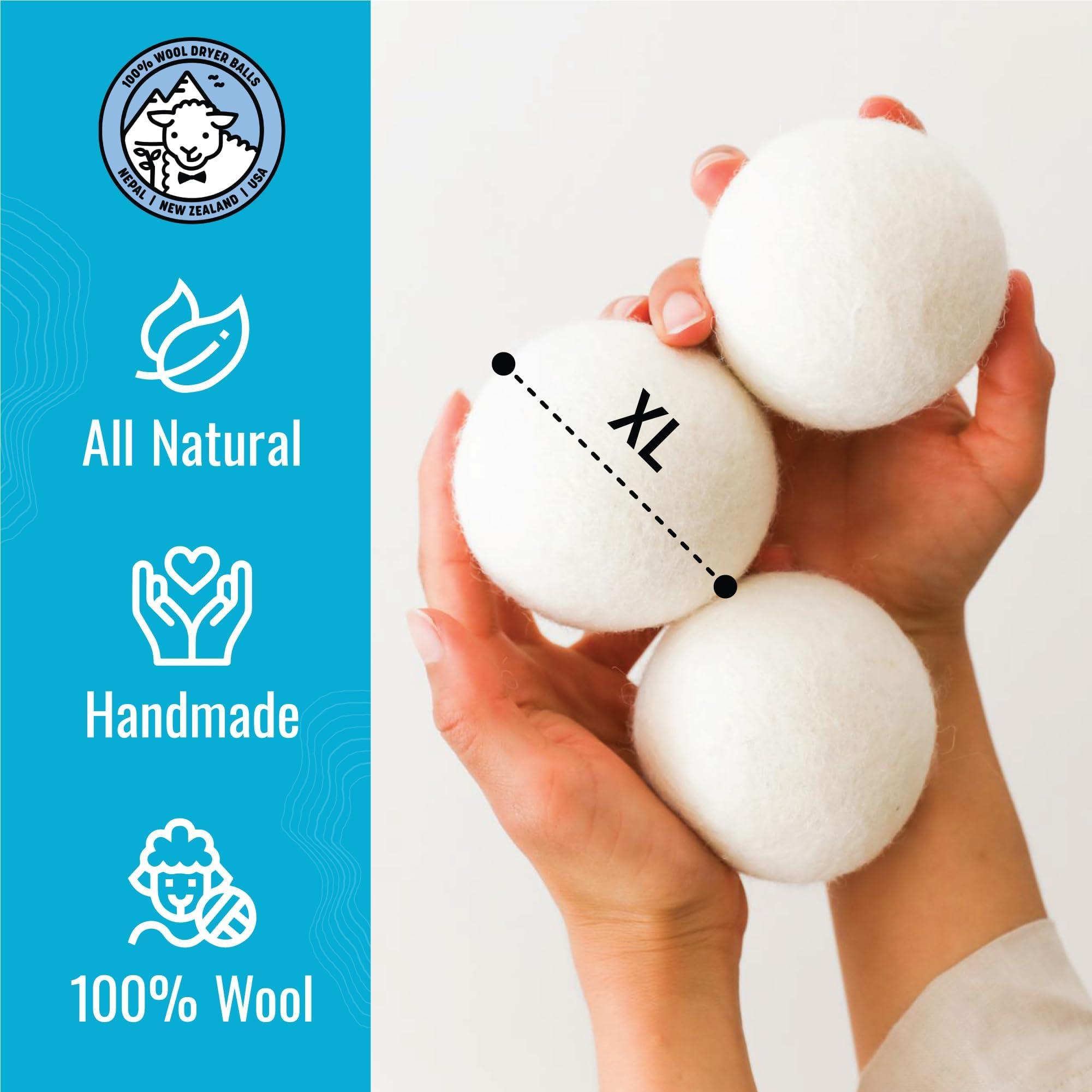 Smart Sheep Wool Dryer Balls - Smart Sheep 3-Pack - XL Premium Natural Fabric Softener Award-Winning - Wool Balls Replaces Dryer Sheets - Laundry Balls