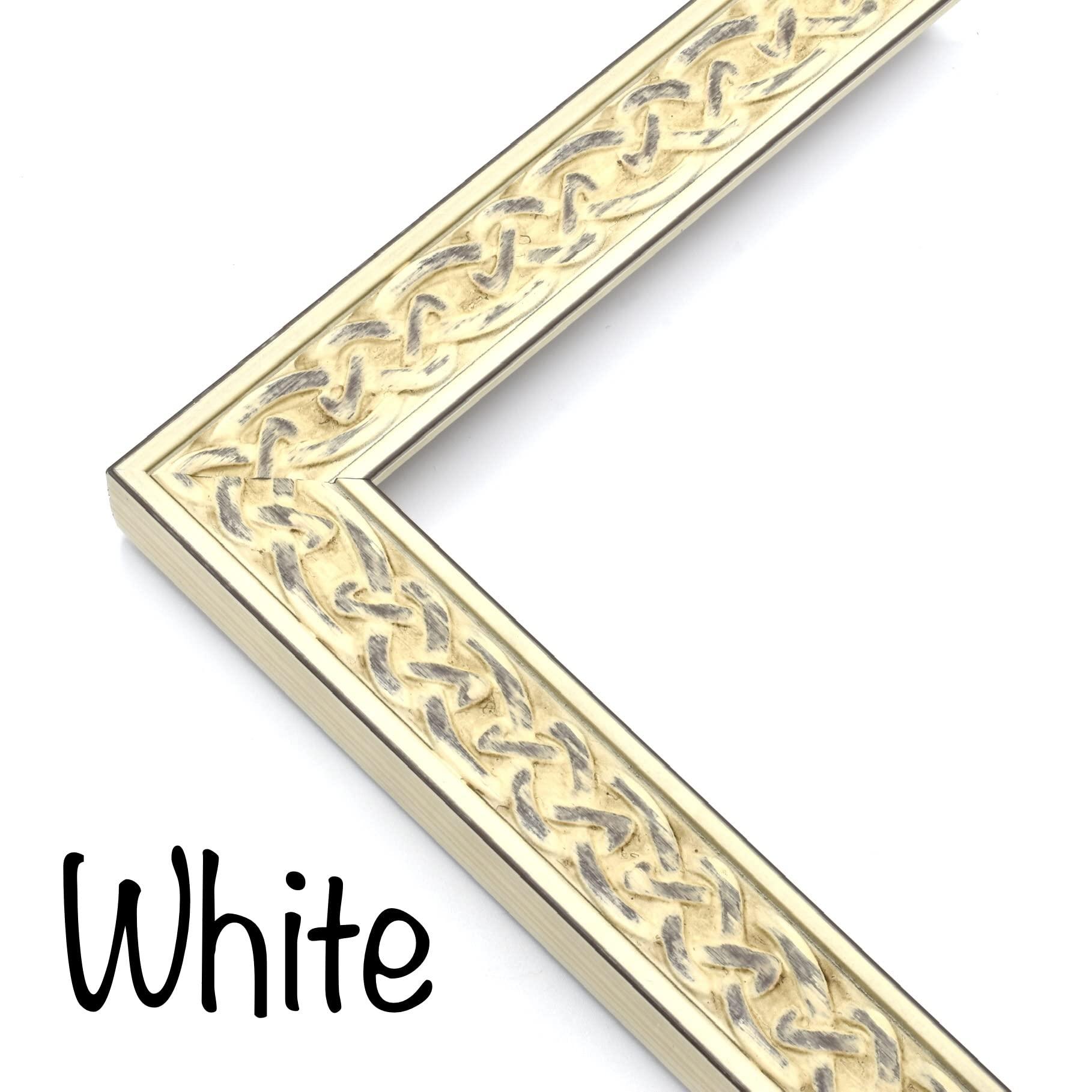 The Modern Wall Framing Co. Rustic Celtic Picture Frame, Handcrafted Irish Inspired Custom Frames For Wall Art Posters, Personalized Photo Frame, Solid Wood Frame With Premium Acrylic Cover (10 x 20, White)