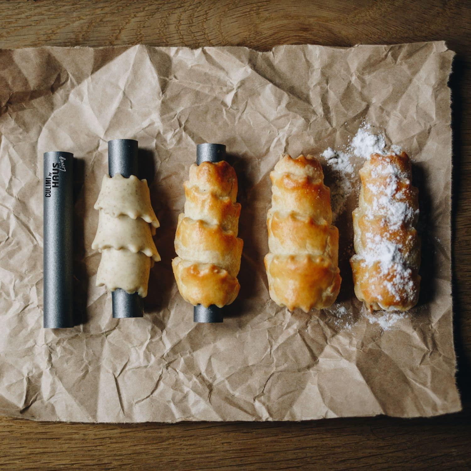 CULIMI CULIMI Mini Cannoli Tube - Set 8 cm/ 3,14\"/ 10 pcs Small Cones Baking Molds Cream - Horn Moulds Tubes Non-Stick Coating