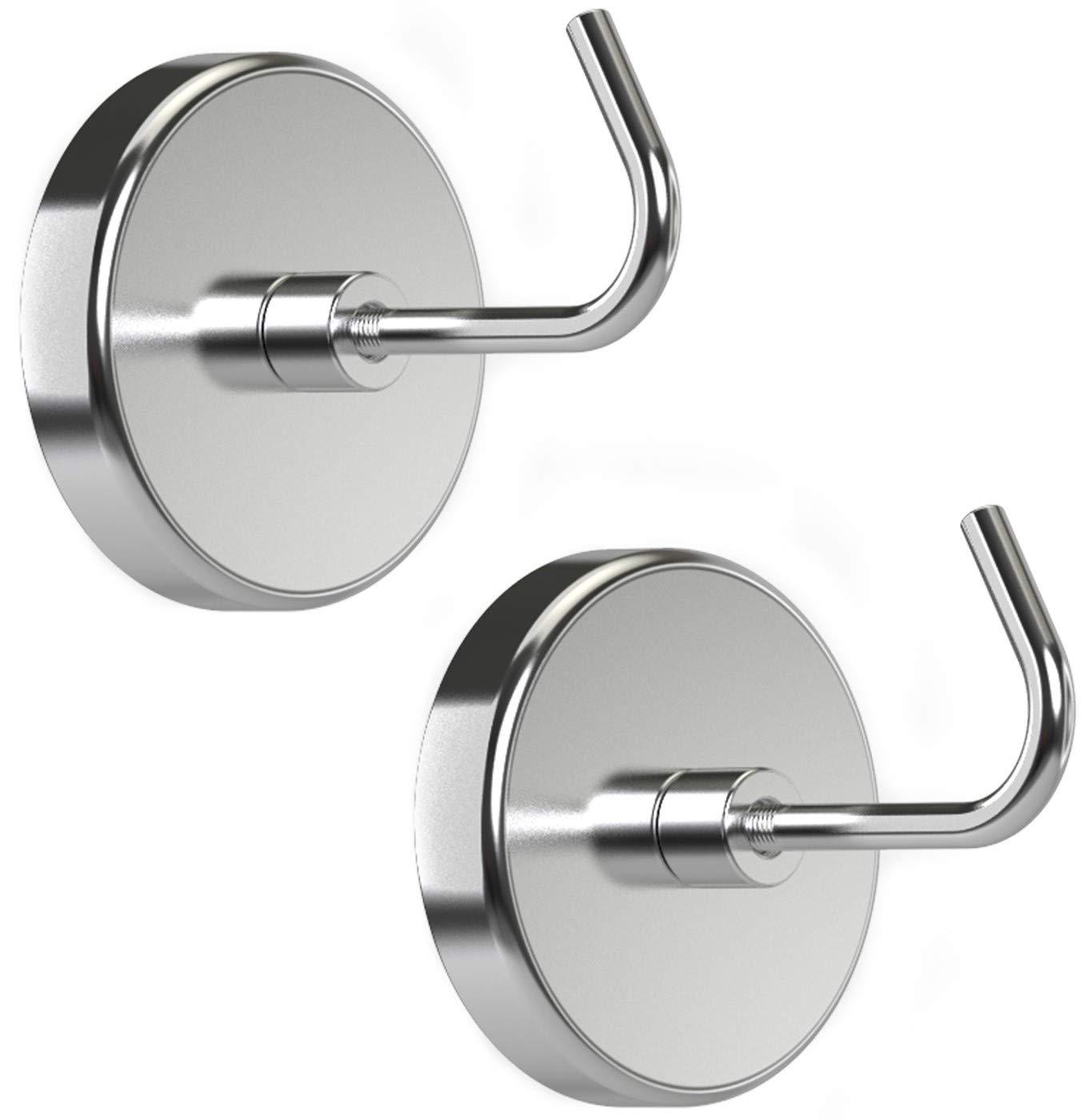 PRIMADA PRIMADA Extra-Strong Set Magnetic Hooks, 2pc, Chrome, 2 Count