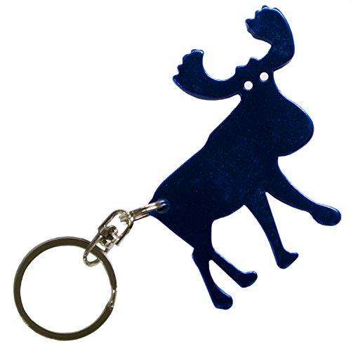 Goods For Giving Custom Blue MOOSE Keychain Bottle Opener - Black Blue Green Purple or Red - 1-100 Packs