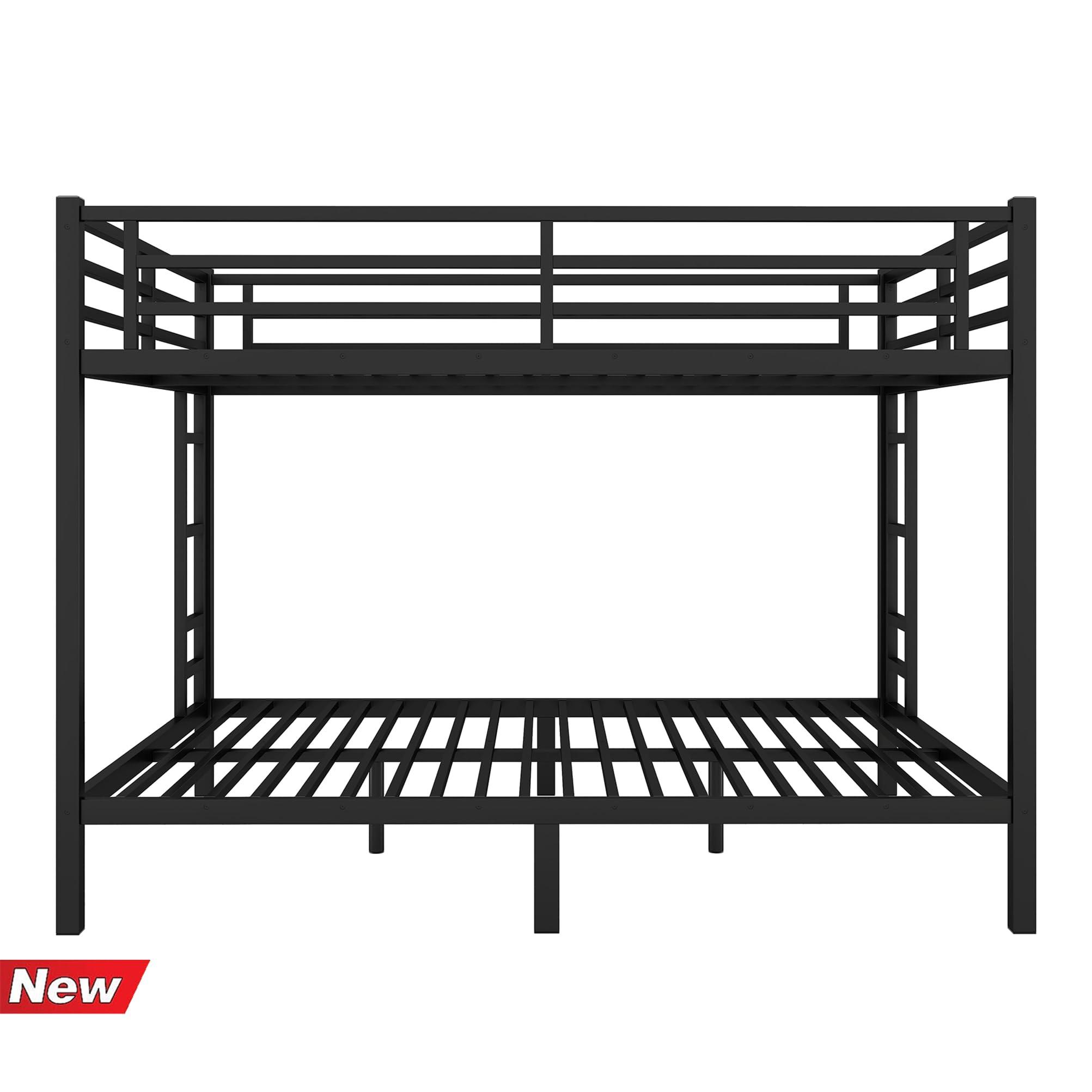 TSAMPA TSAMPA Latest Upgraded & Stronger Metal Queen Over Queen Bunk Bed, Heavy Duty Thickened More Stable Bunkbed Bunk Queen Bed with Reinforced Slats & Ladders (Easier to Assemble) (Queen Over Queen)