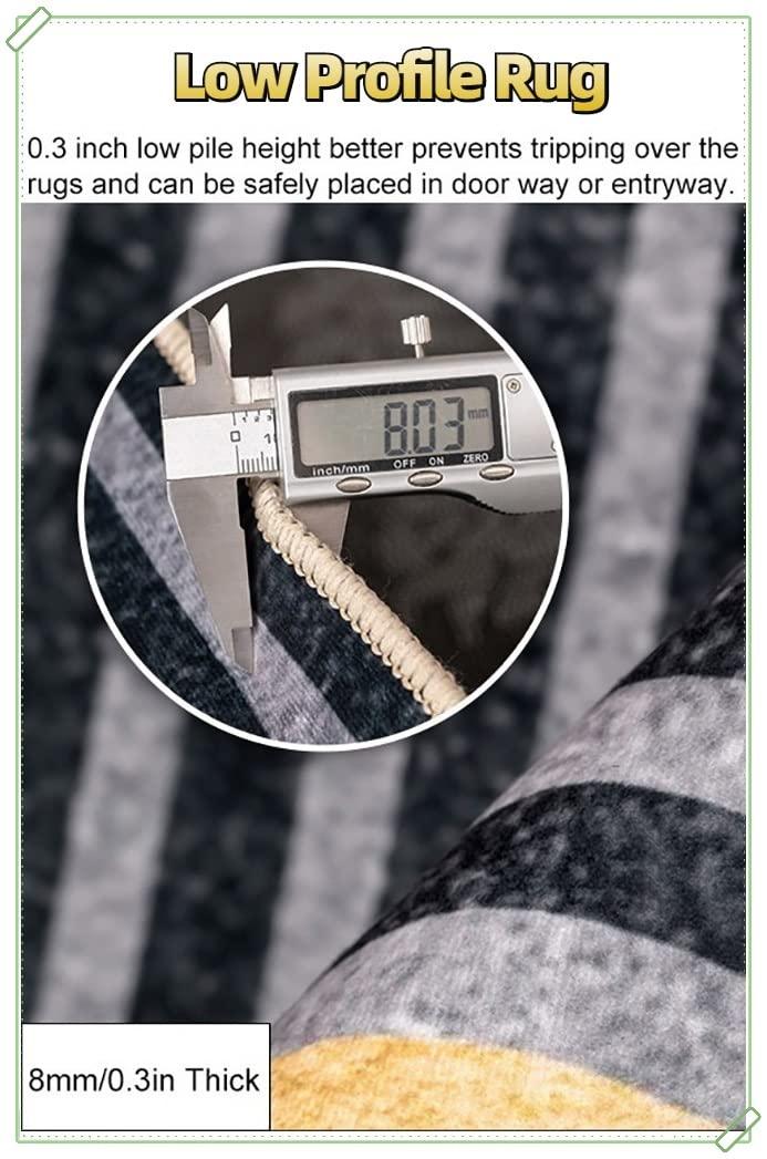 WAHHWF Grey Gradient Abstract Long Area Rug 2ft 3ft 4ft 5ft 8ft 10ft 12ft 15ft 20ft - Washable Hallway Runner Rug Non Slip Carpet for Living Room Kitchen (Size : 60cmx520cm(2ftx17ft))