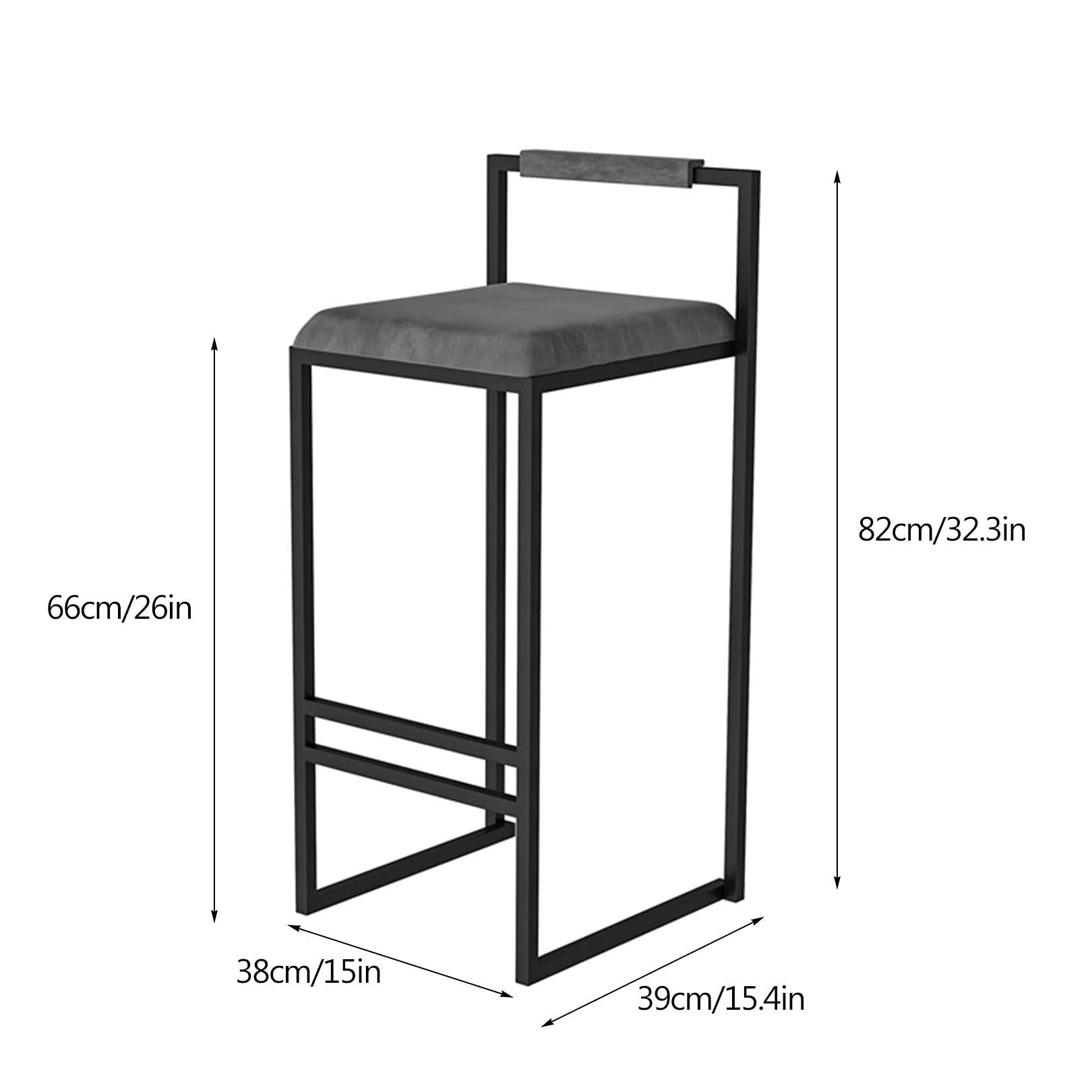 SYCARPET Bar Stools with Low Back Counter Stools for Kitchen Island, Dining Room and Living Room, Modern Designed Simple Square Pub Barstools(2pcs)