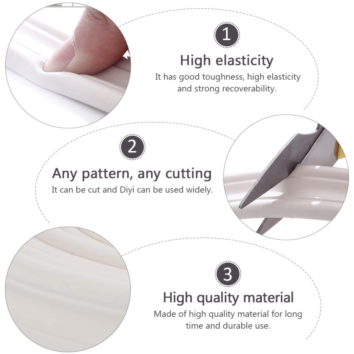 BESPORTBLE Crown Mouldings Ceiling Border Line Interior Decoration Wall Edge Protector, Creamy White, (Length 5 Meters, Width 3cm)