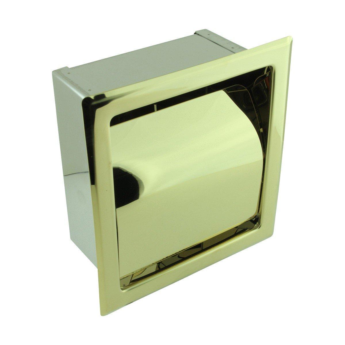 Renovators Supply Manufacturing Recessed Toilet Paper Tissue Holder Gold Stainless Steel Pack of 2