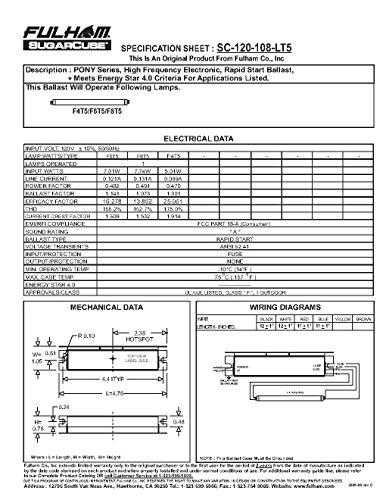 Fulham Fulham SC-120-108-LT5 Sugar Cube Ballast