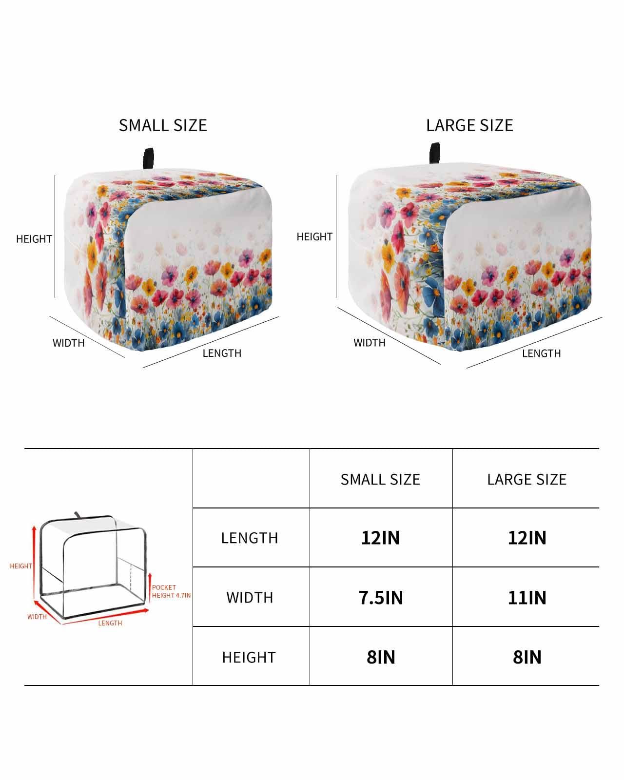 Lsrtoss Lsrtoss Spring Floral Toaster Cover 4 Slice, Large Kitchen Appliance Covers, Pink Orange Flowers Summer Botanical Toaster Oven Cover with Loop, Bread Machine Cover Polyester Dust Cover Protection