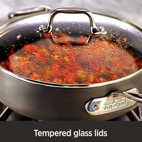 All-Clad All-Clad HA1 Hard Anodized Nonstick Fry Pan 12 Inch Induction Oven Broiler Safe 500F, Lid Safe 350F Pots and Pans, Cookware Black