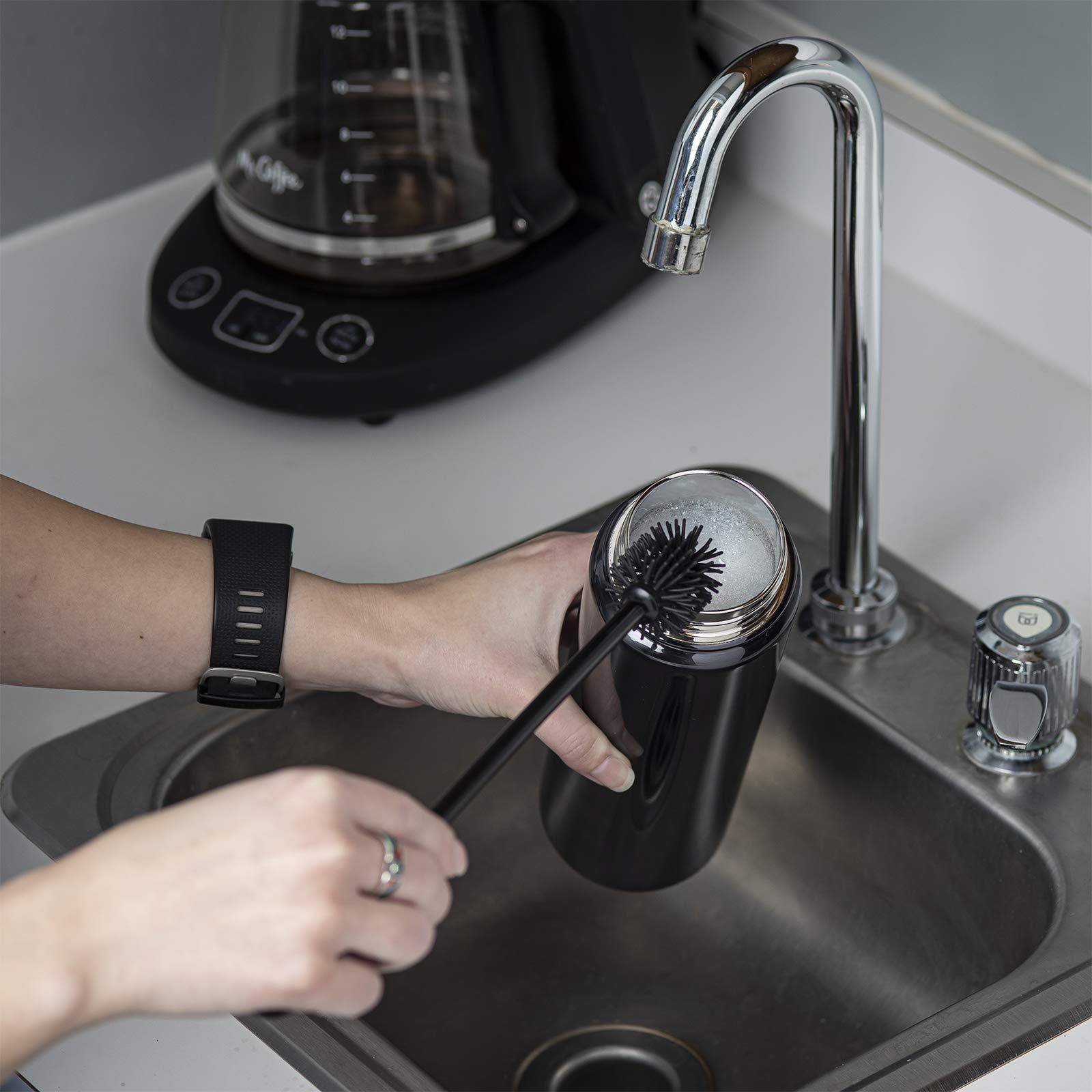 Giraffe Bottle Giraffe Bottle Tower Hands Free Drinking System, Insulated Stainless Steel Bottle, with Round Tube Mounted Bottle Holder (Length 30 in / 76 cm)