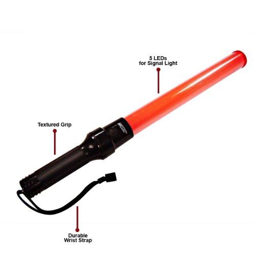 Dorcy Dorcy 20-Lumen 12-Inch LED Signal Wand Flashlight with Wrist Strap Lanyard, Orange (41-1061)