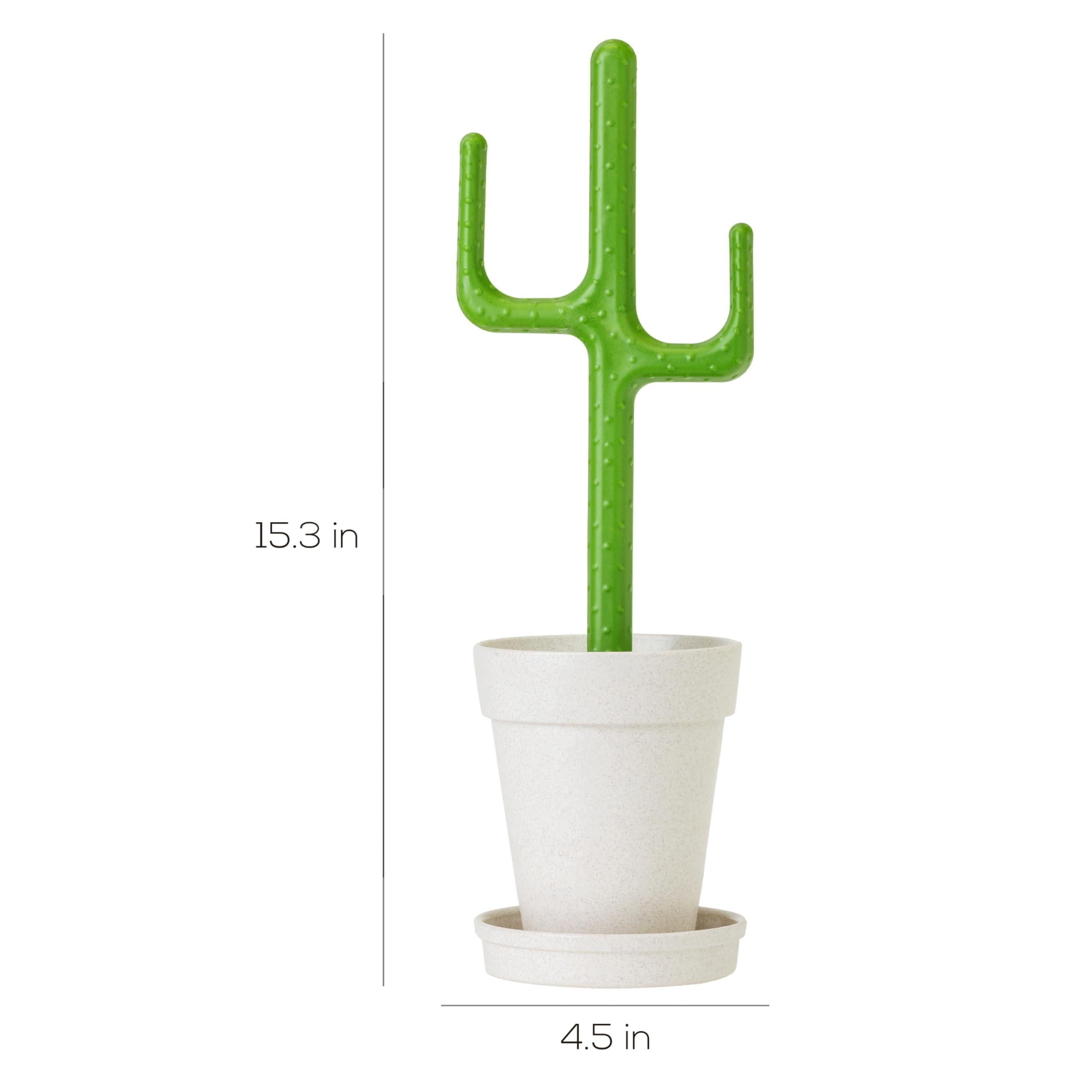 Vigar Vigar Cactus Toilet Brush Set, Toilet Bowl Cleaner with Cactus-Shaped Handle, Planter Base and Saucer for Bathroom Accessories and Cleaning Must Haves
