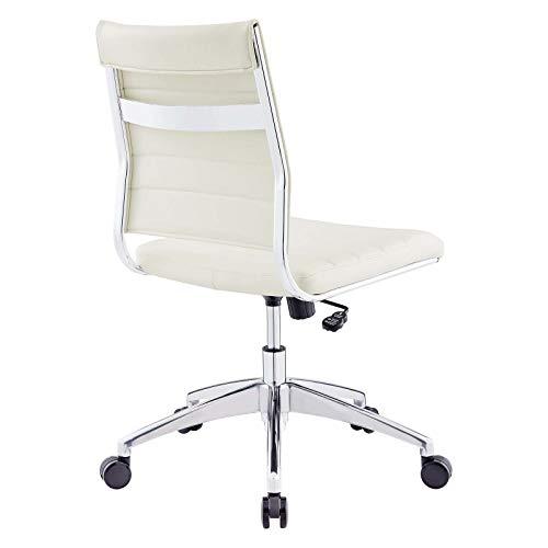Modway Modway Jive Ribbed Armless Mid Back Swivel Conference Chair In White