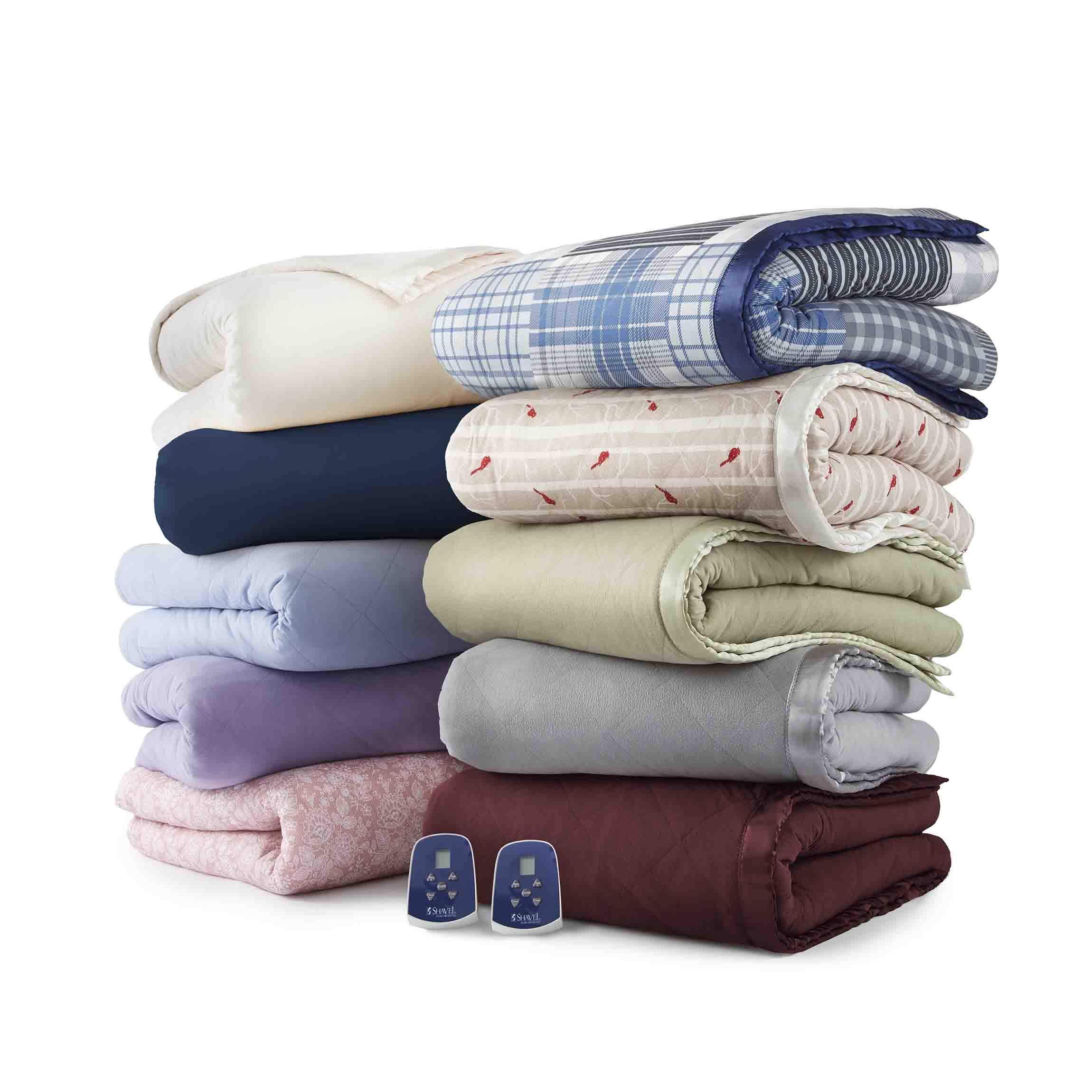 Thermee Thermee Micro Flannel Heated Blanket with Sherpa back, 10-Setting Electric Blanket Twin Size, Programmable Heating Blanket, Ultra-Soft Heated Throw Blanket, Fast Heating Thermal Blanket - City Stripe