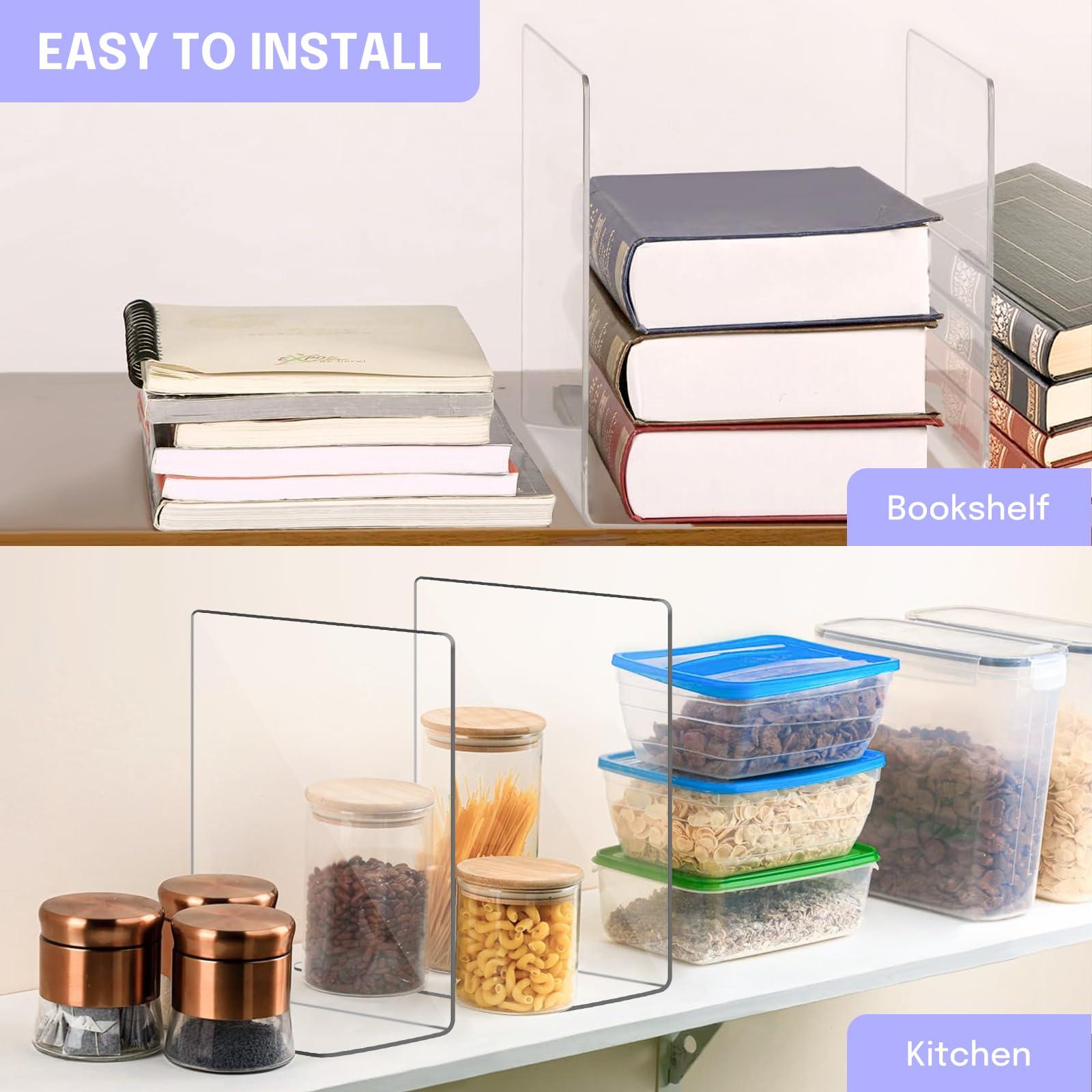 Harava Harava Shelf Dividers for Closet Organization: Durable Clear Acrylic Divider Organizer for Shelves - Vertical Adjustable Shelving Separators for Clothing Purse