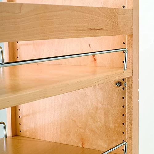 Rev-A-Shelf Rev-A-Shelf 448-TP58-14-1 Full Extension 6 Shelf Cabinet Pantry Drawer Organizer with Soft Close, Adjustable Shelves, and Chrome Rails, Natural Maple