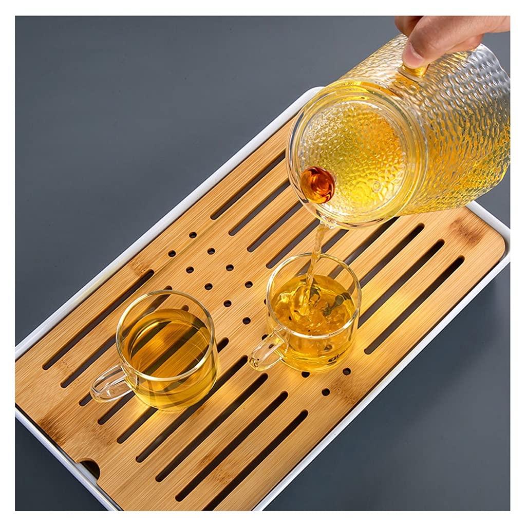 HOTRA Bamboo Tea Tray-Chinese Gongfu Tea Mini Tea House Home Office Dining Table Tray Box Water Storage And Drainage (Size : Square)