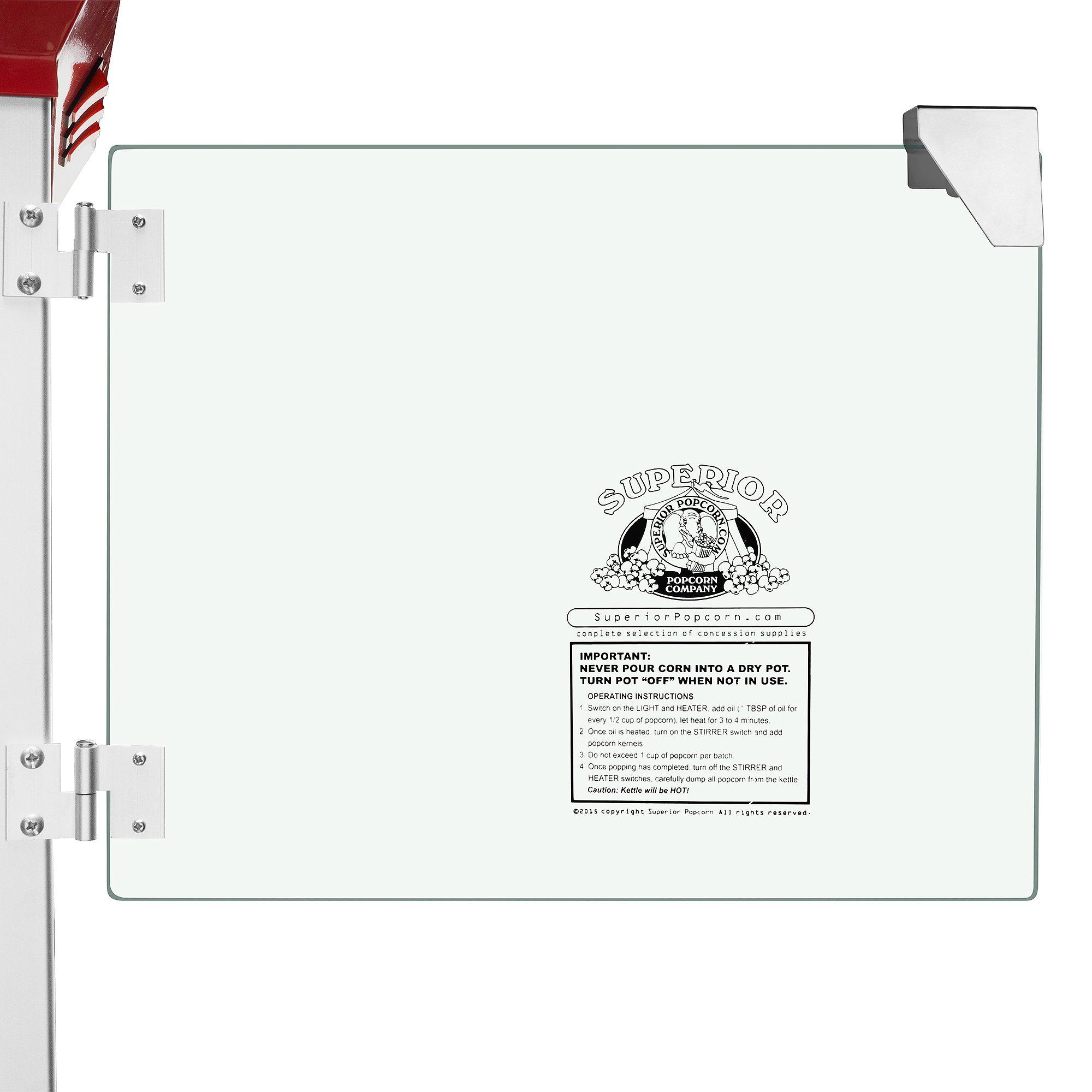 Superior Popcorn Company Movie Night Countertop Popcorn Machine - 3 Gallon Popper - 8oz Kettle, Old Maids Drawer, Warming Tray, Scoop by Superior Popcorn Company (Red)