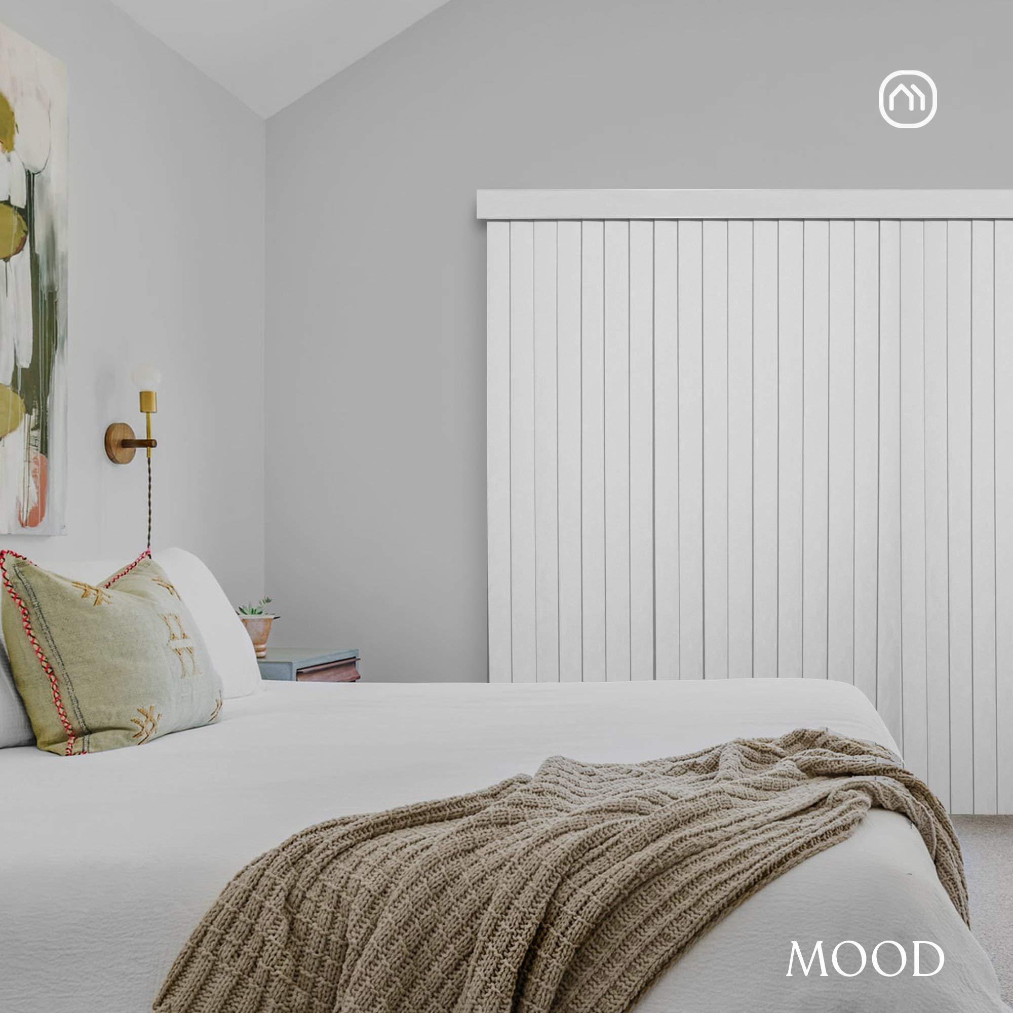 Mood Mood Vertical Blinds | for Sliding Door, Patio Door, French Door | 63 inch Blinds for Windows | Premium White | 63 x 60