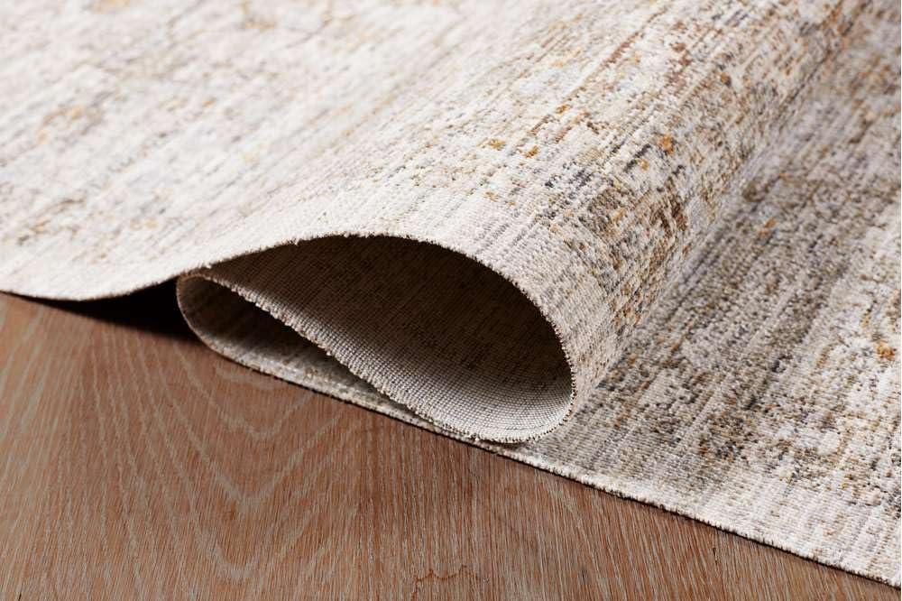 Obeetee Obeetee - Ava Machine Woven/Power Loomed Distressed Arabesc 8' x 10' Area Rug in Silver