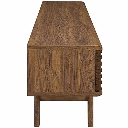 Modway Modway Render 70\" Mid-Century Modern Low Profile Media Console TV Stand, 70 Inch, Walnut Walnut