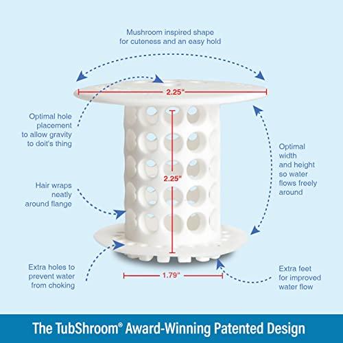 TubShroom TubShroom The Revolutionary Tub Drain Protector Hair Catcher/Strainer/Snare, White, 2.25 x 2.25 Inch