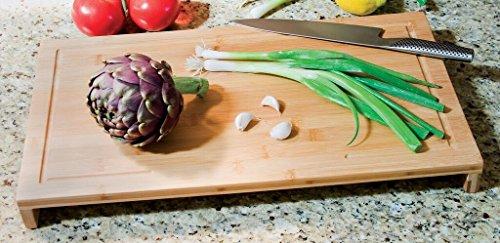 Lipper International Lipper International Bamboo Wood Over-The-Sink/Stove Kitchen Cutting and Serving Board, Large, 20-1/2" x 11-1/2" x 2"