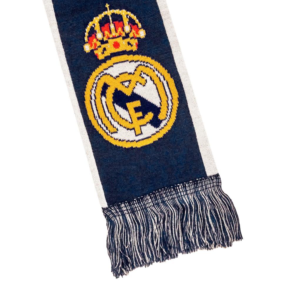 Icon Sports Icon Sports Officially LIcensed Real Madrid CF Reversible Scarf - Blue Cozy Acrylic Adult Unisex Soccer Scarf