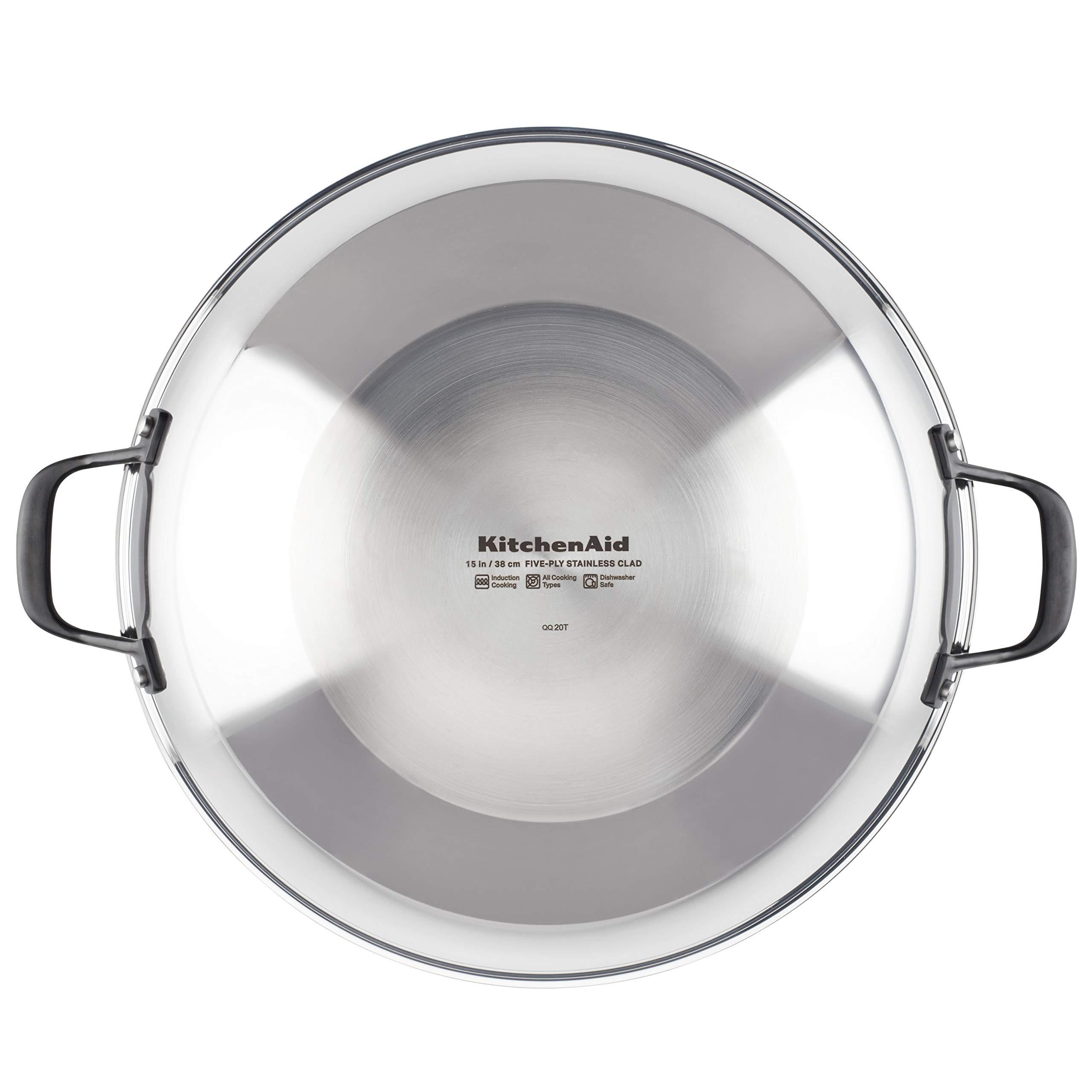 KitchenAid KitchenAid 5-Ply Clad Polished Stainless Steel Wok,15 Inch