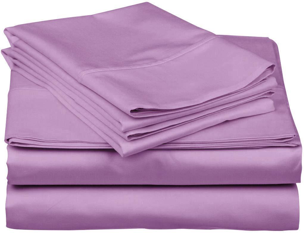 Dhruvi Bedding Dhruvi Bedding Egyptian Cotton Sheet Set 500 Thread Count 4 Piece Set Fits Mattresses up to 18 inches deep King, Lilac