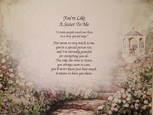 Cazual Creations You're Like a Sister To Me Sentimental Poem For A Friend Great for Birthday