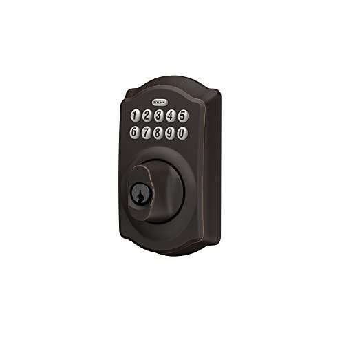 SCHLAGE Schlage BE365 V CAM 716 Camelot Keypad Deadbolt, Electronic Keyless Entry Lock, Aged Bronze