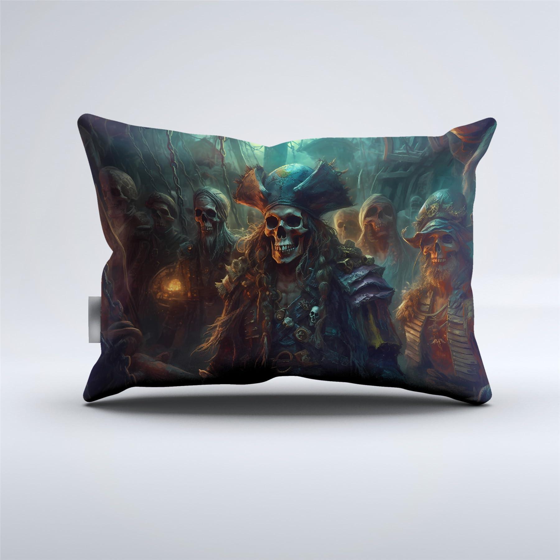 REALIN REALIN Frightening Human Skeleton Pirate Bedding Retro Nautical Pirate Duvet Cover Set Bed Sets 2/3/4PCS Quilt Covers/Sheets/Pillow Shams,Twin/Full/Queen/King (B,Full-200x229cm-4PCS)