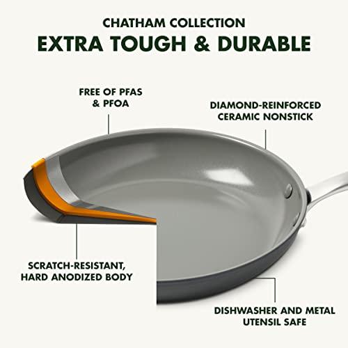 GreenPan GreenPan Chatham Hard Anodized Healthy Ceramic Nonstick, 10" Frying Pan Skillet, PFAS-Free, Dishwasher Safe, Oven Safe, Gray