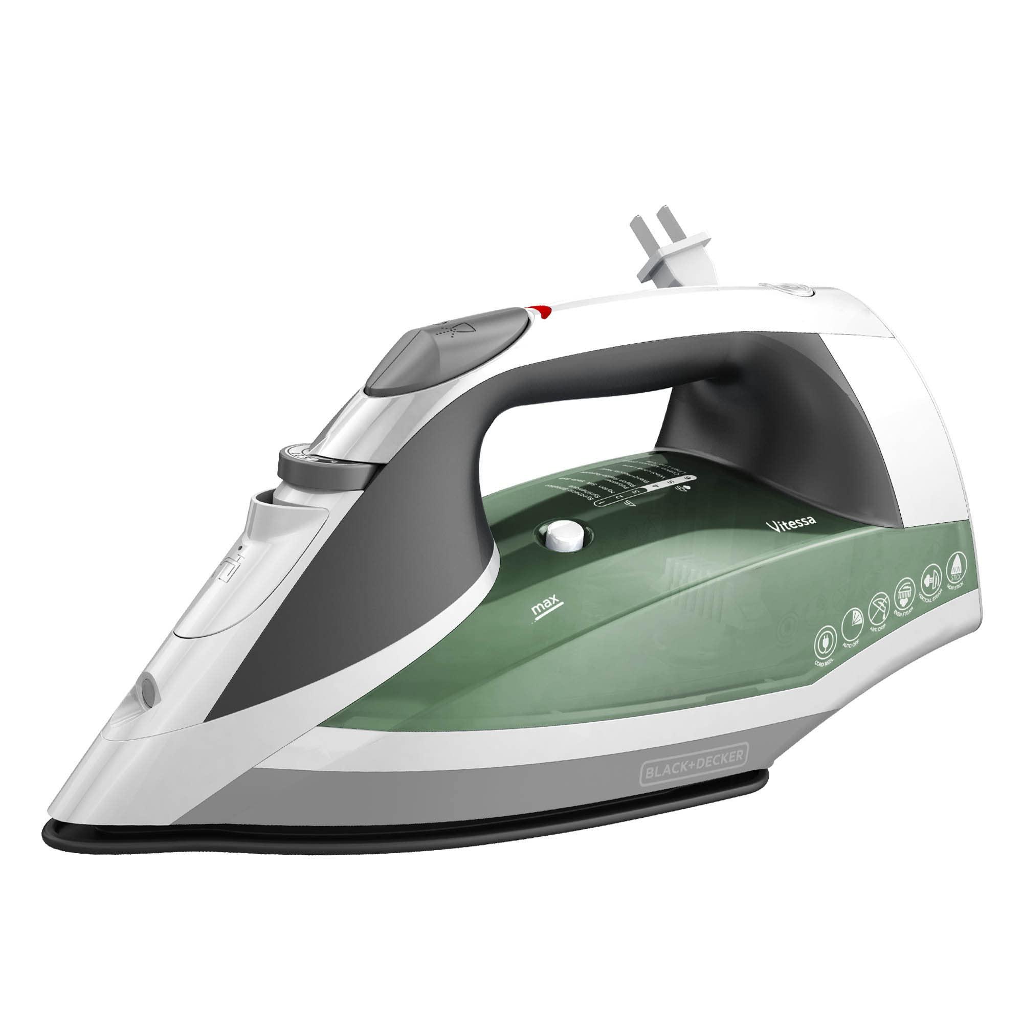 BLACK+DECKER BLACK+DECKER Vitessa Advanced Steam Iron, ICR2020, Even Steam Nonstick Soleplate, Auto Shutoff, Tangle-Free Retractabel Cord, Green