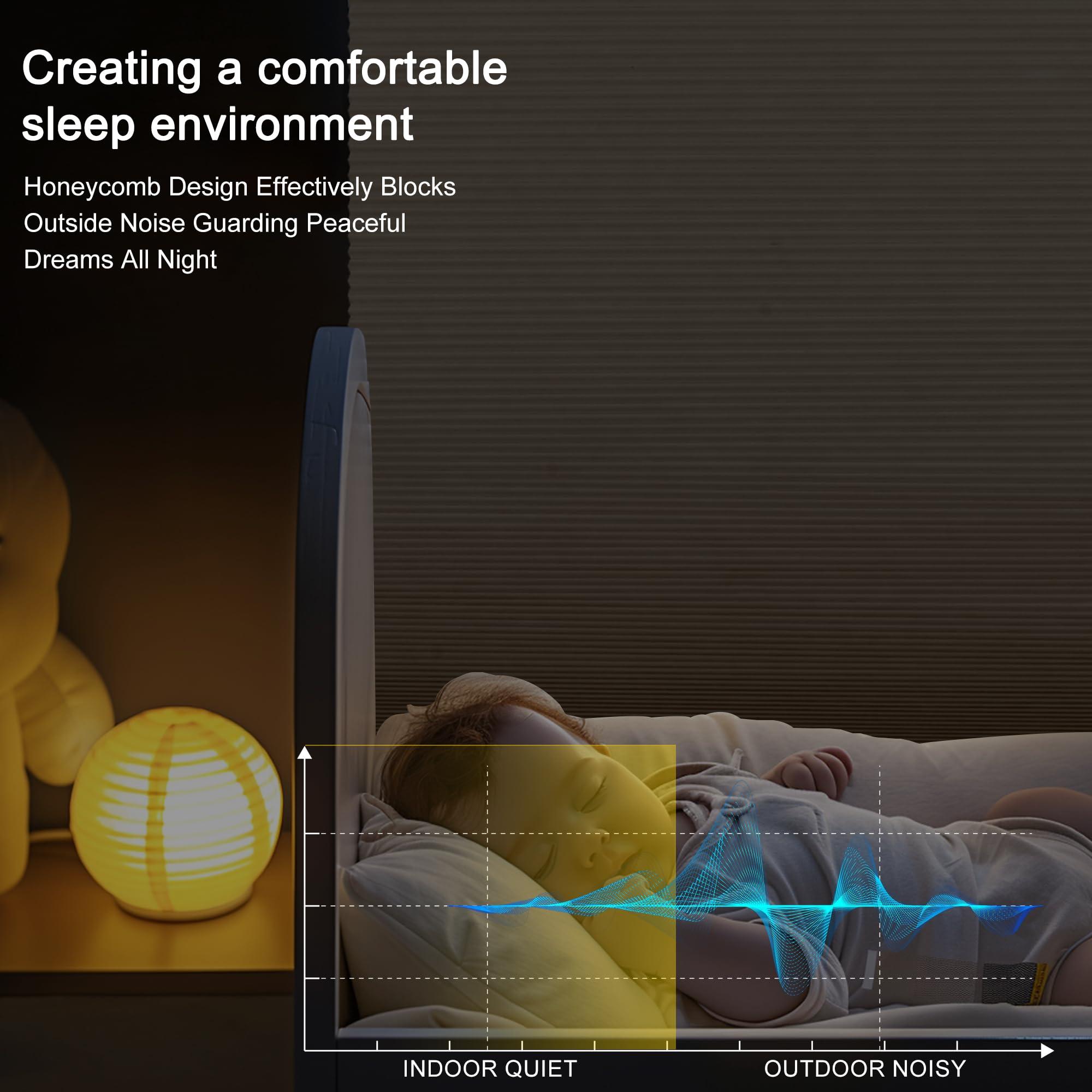 BERISSA BERISSA Top Down Bottom Up Cordless Cellular Shades Pull Down Blackout Room Darkening Window Shades Honeycomb Blinds for Windows and Skylights,Brown,81" W x 36" H