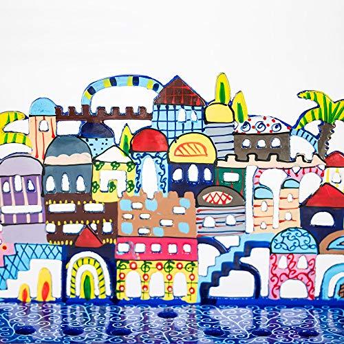 Yair Emanuel Jerusalem Laser Cut Metal Hanukkah Menorah by Yair Emanuel