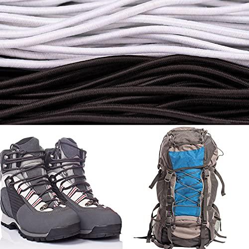 HEMYLU HEMYLU Elastic Cord 1/8 Inch (3MM) x 33FT, White Elastic String Bungee Shock Cord with Nylon Sleeve and Heavy Strength for Crafting DIY Sewing
