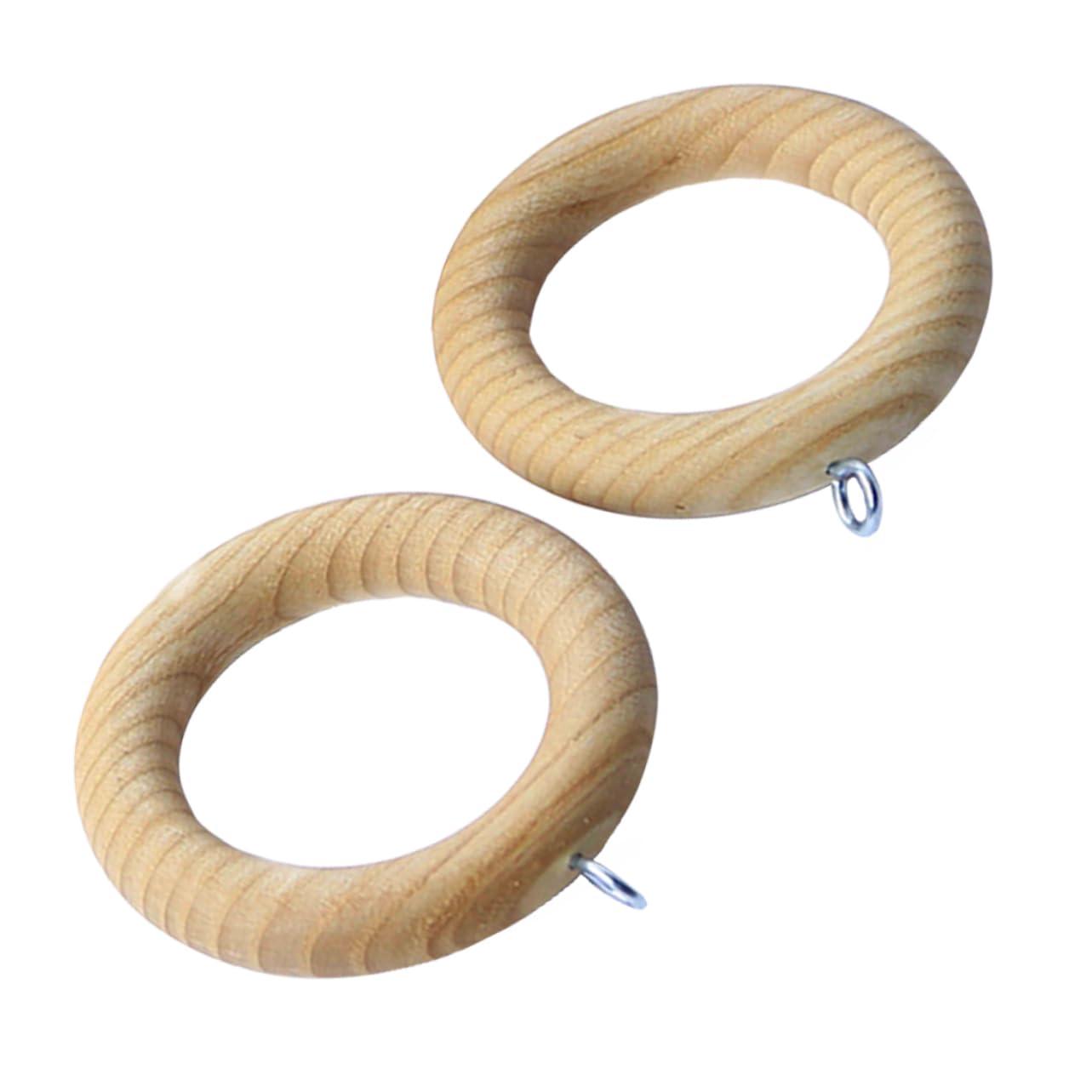 Garneck Garneck 4 Pcs Solid Wood Wooden Curtain Buckle Glide Shower Hooks Wooden Curtain Hooks Curtain Pole Rings Curtain Hardware Bathroom Curtain Rings Roman Beech Hook Ring Hanging Ring