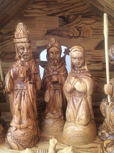 Holy Land Imports Olive Wood Deluxe Nativity Set (12 Pieces Set)