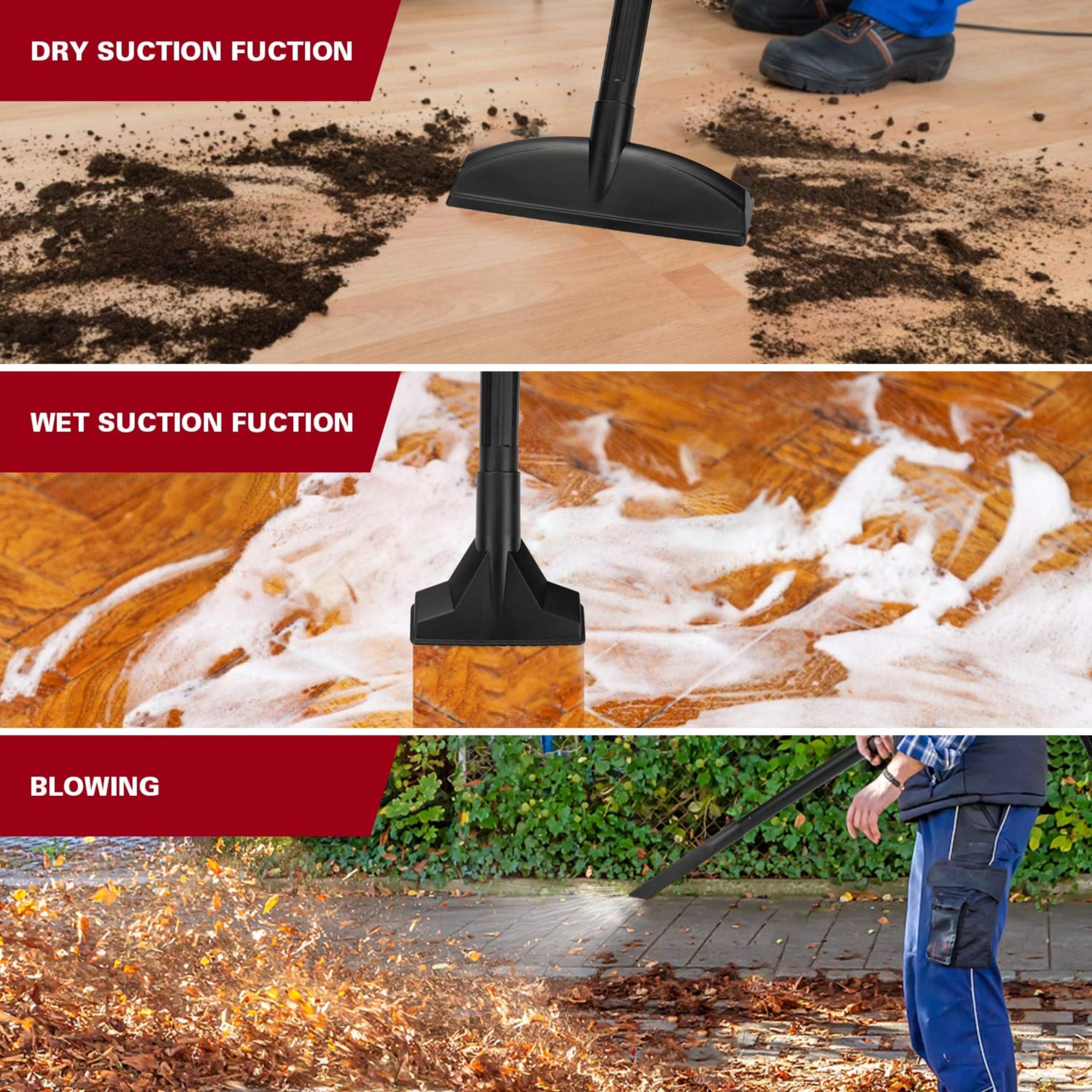 PORTER-CABLE PORTER-CABLE PCX18301-4B 4 Gallon 4 HP Wet/Dry Vacuum, Stainless Steel Light Weight Portable Shop Vacuum, 3 in 1 Function with Attachments