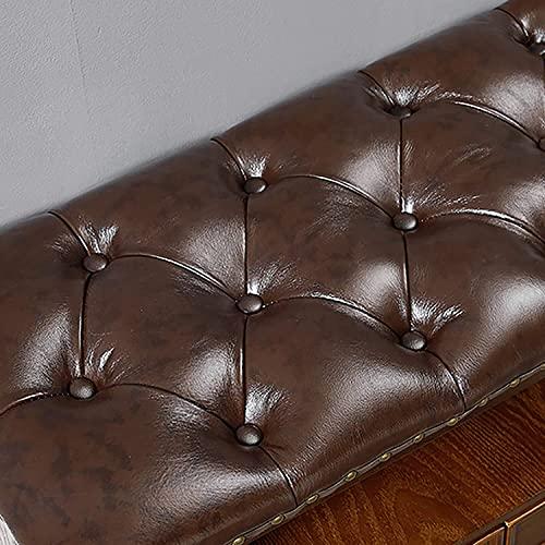 ORBATT Entryway Bench, Shoe Bench for Living Room, Shoe Storage Bench Shoe Bench Rack with Hidden Storage Compartment, Retro Fashion Wooden, for Dining Room Living Room (Color : Brown)