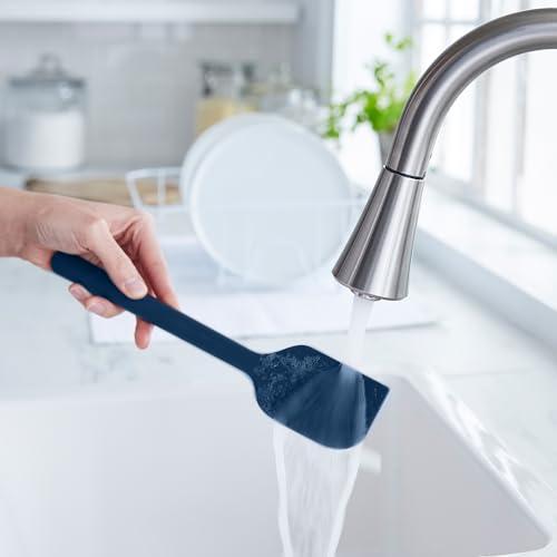 GreenPan GreenPan Silicone 5 Piece Cooking Utensil Set, Slotted & Solid Spoon, Turner, Spatula, Whisk, Flexible Nonstick Kitchen Tools, Steel Core, Heat-Resistant Anti-Slip Handle BPA-Free Dishwasher Safe Blue